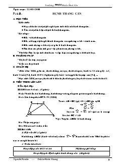 Giáo án Hình học 8 Tiết 3 Hình thang cân