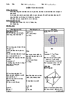 Giáo án Hình học 8 tiết 36 Diện tích đa giác