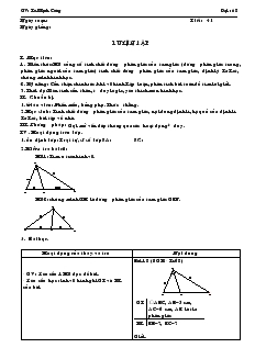 Giáo án Hình học 8 Tiết 41 Luyện Tập