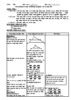 Giáo án Hình học 8 tiết 44 Trường hợp đồng dạng thứ nhất