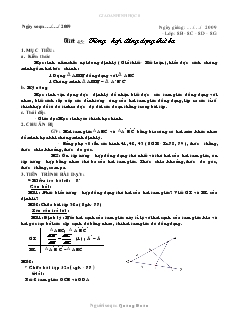 Giáo án Hình học 8 Tiết 45: Trường hợp đồng dạng thứ ba
