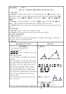 Giáo án Hình học 8 Tiết 46 Trường hợp đồng dạng thứ hai