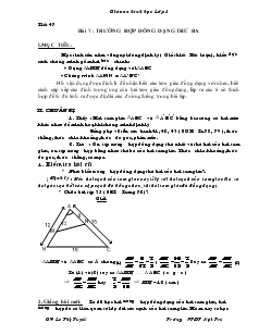 Giáo án Hình học 8 Tiết 47 Bài 7 Trường hợp đồng dạng thứ ba