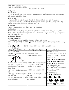 Giáo án Hình học 8 Tiết 49 Luyện Tập