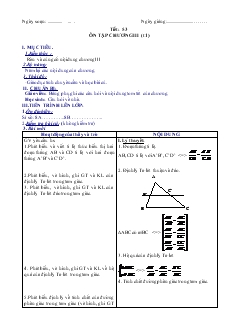 Giáo án Hình học 8 Tiết 53 Ôn tập chương III (tiết 1)