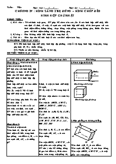 Giáo án Hình học 8 tiết 54 Hình hộp chữ nhật
