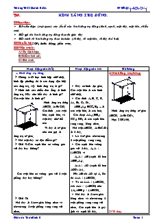 Giáo án Hình học 8 Tiết 59 Hình lăng trụ đứng