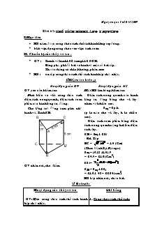 Giáo án Hình học 8 Tiêt 62 Thể tích hình lăng trụ đứng