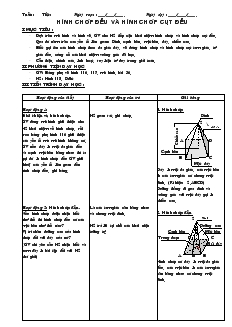 Giáo án Hình học 8 tiết 63 Hình chóp đều và hình chóp cụt đều