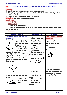 Giáo án Hình học 8 Tiết 64 Diện tích xung quanh của hình chóp đều