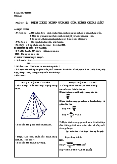 Giáo án Hình học 8 Tiết 65 Diện tích xung quanh của hình chóp đều