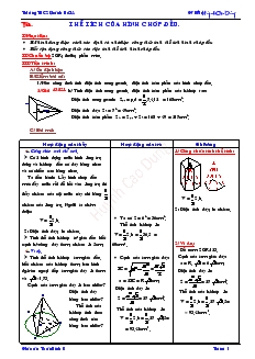 Giáo án Hình học 8 Tiết 65 Thể tích của hình chóp đều