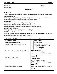 Giáo án Hình học 8 Tiết 7 Luyện Tập