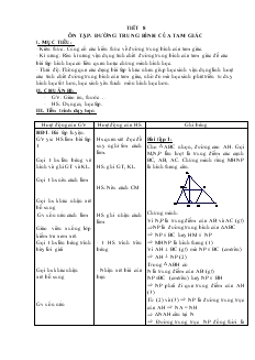 Giáo án Hình học 8 Tiết 8 Ôn tập đường trung bình của tam giác