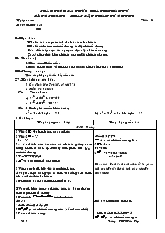 Giáo án Hình học 8 Tiết 9 Phân tích đa thức thành nhân tử bằng phương pháp đặt nhân tử chung