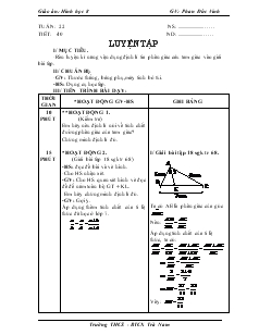 Giáo án Hình học 8 Trường THCS - BTCX Trà Nam Tiết 40 Luyện tập
