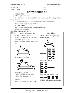 Giáo án Hình học 8 Trường THCS - BTCX Trà Nam Tiết 53, 54 Ôn tập chương