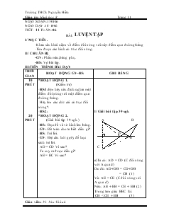 Giáo án Hình học 8 Trường THCS Nguyễn Hiền Tiết 11 Luyện tập