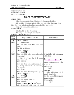 Giáo án Hình học 8 Trường THCS Nguyễn Hiền Tiết 14 Bài 8 Đối Xứng Tâm