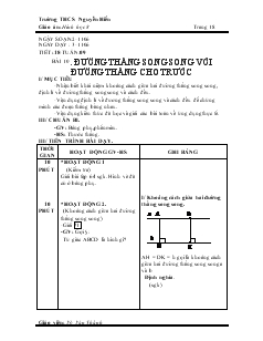 Giáo án Hình học 8 Trường THCS Nguyễn Hiền Tiết 18 Bài 10 Đường thẳng song song với đường thẳng cho trước