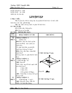 Giáo án Hình học 8 Trường THCS Nguyễn Hiền Tiết 21 Luyện tập