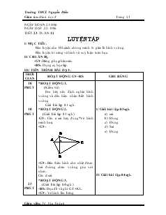 Giáo án Hình học 8 Trường THCS Nguyễn Hiền Tiết 23 Luyện tập