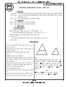 Giáo án Hình học 8 Trường THCS Triệu Thuận Tiết 46 Trường hợp đồng dạng thứ ba