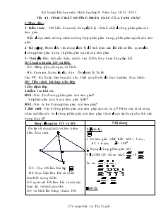 Giáo án Hình học 8 từ tiết 41 đến tiết 47