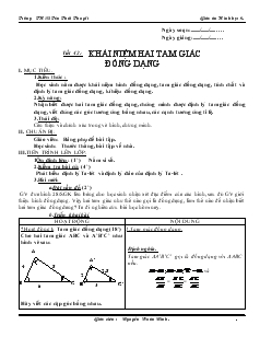 Giáo án Hình học 8 từ tiết 42 đến tiết 47 Trường THCS Tôn Thất Thuyết