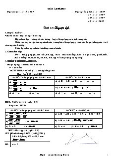 Giáo án Hình học 8 từ tiết 47 đến tiết 50