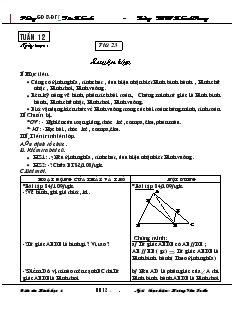 Giáo án Hình học 8 Tuần 12 Tiết 23 Luyện tập Trường THCS Khánh Trung