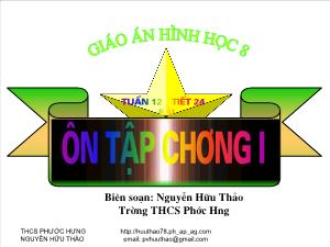 Giáo án Hình học 8 Tuần 12 Tiết 24  Ôn tập chương I mối liên hệ giữa các tứ giác