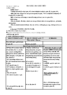 Giáo án Hình học 8 Tuần 13 Tiết 26 Đa giác, đa giác đều