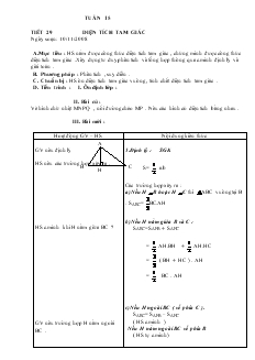 Giáo án Hình học 8 Tuần 15 Tiết 29 Diện tích tam giác