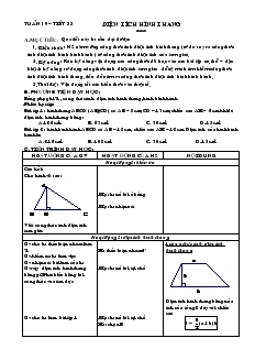 Giáo án Hình học 8 Tuần 19 Tiết 33 Diện tích hình thang