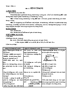 Giáo án Hình học 8 Tuần 2 Tiết 2 Bài 2 Hình Thang