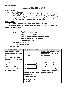 Giáo án Hình học 8 Tuần 2 Tiết 3 Bài 3 Hình thang cân
