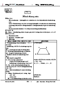 Giáo án Hình học 8 Tuần 2 Trường THCS Ninh Thắng