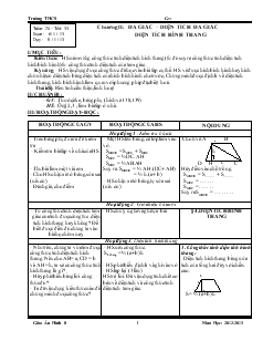 Giáo án Hình học 8 Tuần 20 Tiết 33 Diện tích hình thang