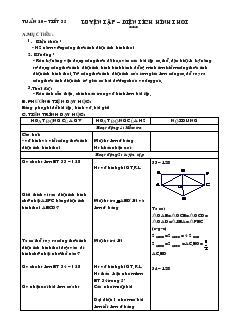 Giáo án Hình học 8 Tuần 20 Tiết 35 Luyện tập – diện tích hình thoi