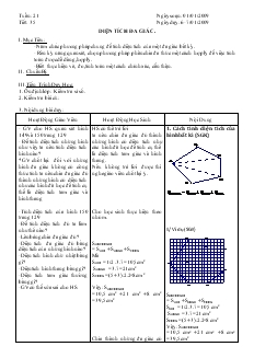 Giáo án Hình học 8 Tuần 21 Tiết 35 Diện tích đa giác
