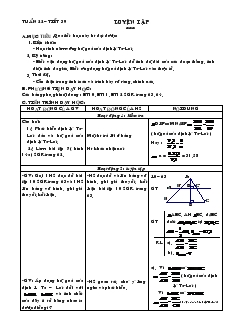 Giáo án Hình học 8 Tuần 22 Tiết 39 Luyện tập