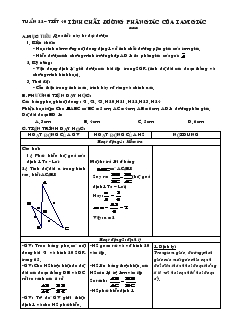 Giáo án Hình học 8 Tuần 22 Tiết 40 Tính chất đường phân giác của tam giác