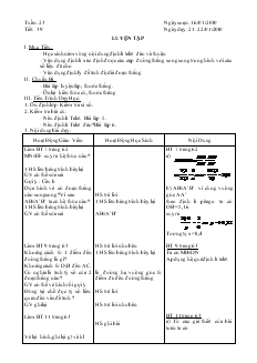 Giáo án Hình học 8 Tuần 23 Tiết 39 Luyện tập