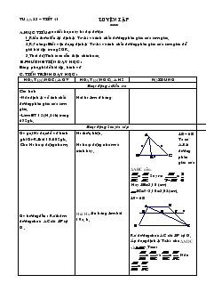 Giáo án Hình học 8 Tuần 23 Tiết 41 Luyện tập