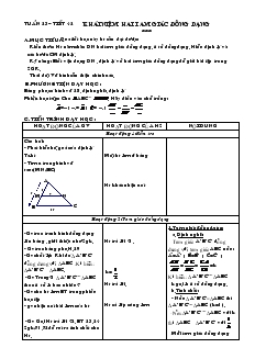 Giáo án Hình học 8 Tuần 23 Tiết 42 Khái niệm hai tam giác đồng dạng