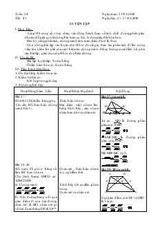 Giáo án Hình học 8 Tuần 24 Tiết 41 Luyện tập
