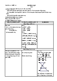 Giáo án Hình học 8 Tuần 24 Tiết 43 Luyện tập