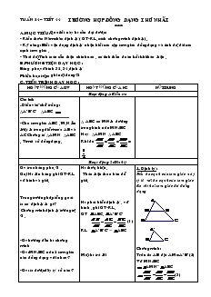 Giáo án Hình học 8 Tuần 24 Tiết 44 Trường hợp đồng dạng thứ nhất