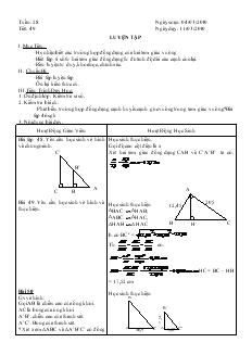 Giáo án Hình học 8 Tuần 28 Tiết 49 Luyện tập